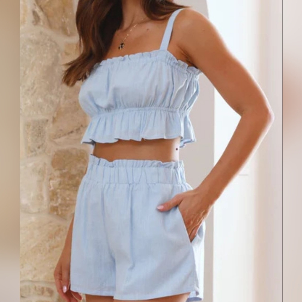 Sweetly Squared Shorts Set - Blue - Picture 6 of 11
